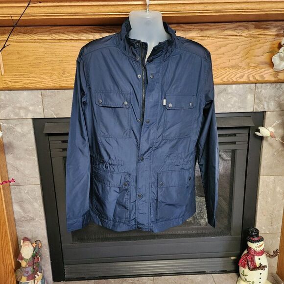 Bench Jacket Men's Navy Blue Hooded Waterproof Full Zip NEW - Picture 1 of 5
